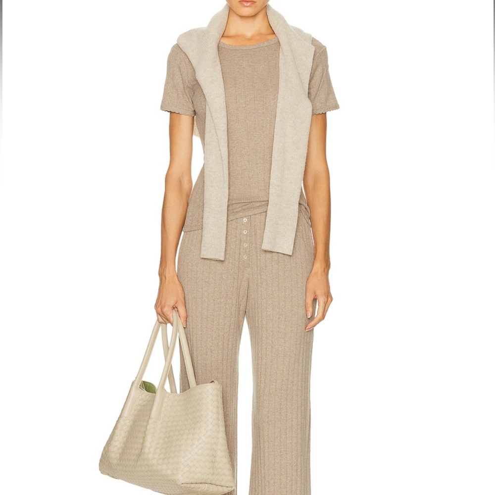 Leset pointelle slim fit tee and boxer pants